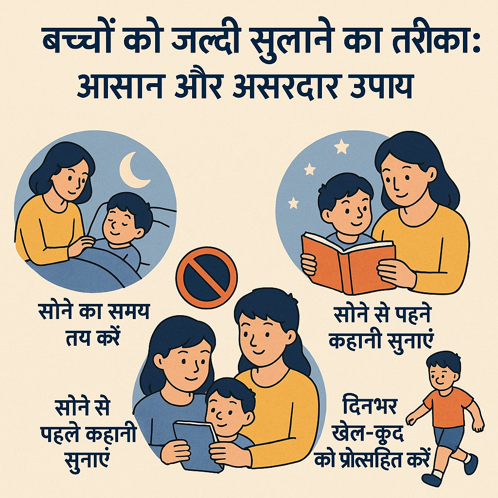 बच्चों को जल्दी सुलाने का तरीका